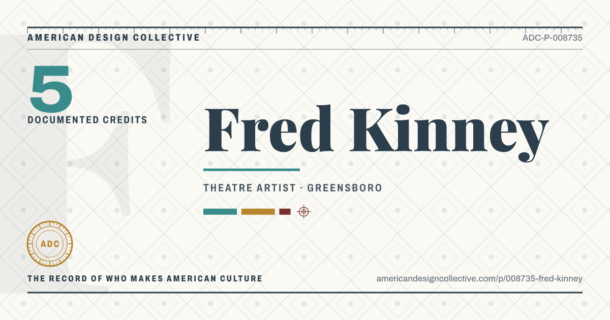 Registry card for Fred Kinney: the ADC seal, Fred Kinney, and how much is on record.
