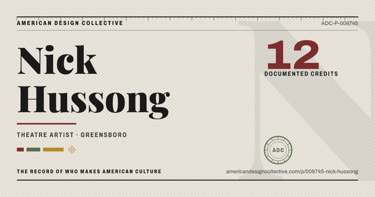 Registry card for Nick Hussong: the ADC seal, Nick Hussong, and how much is on record.