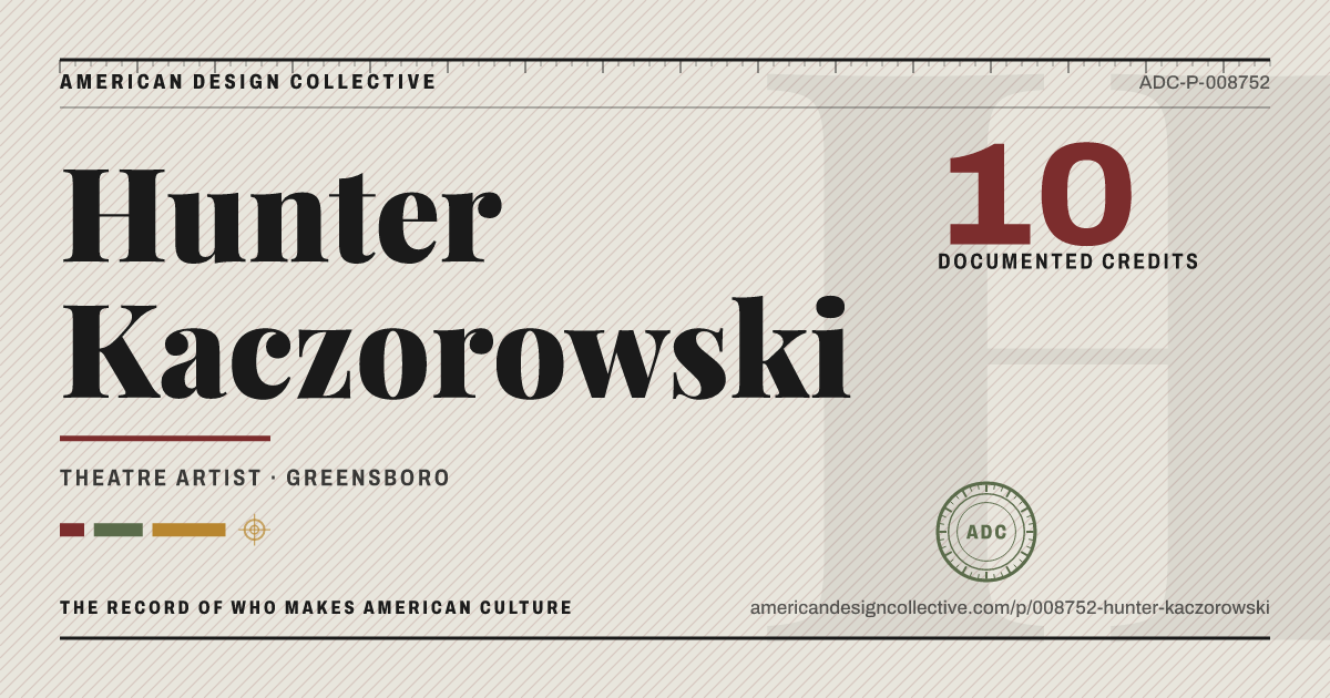 Registry card for Hunter Kaczorowski: the ADC seal, Hunter Kaczorowski, and how much is on record.