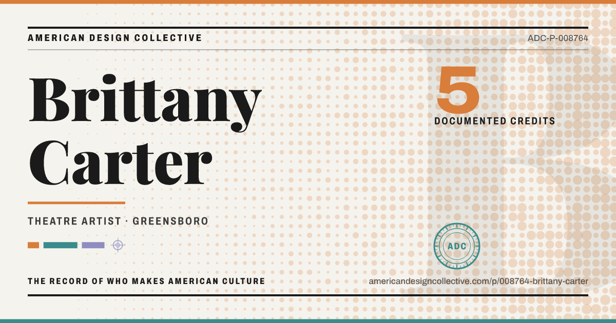 Registry card for Brittany Carter: the ADC seal, Brittany Carter, and how much is on record.