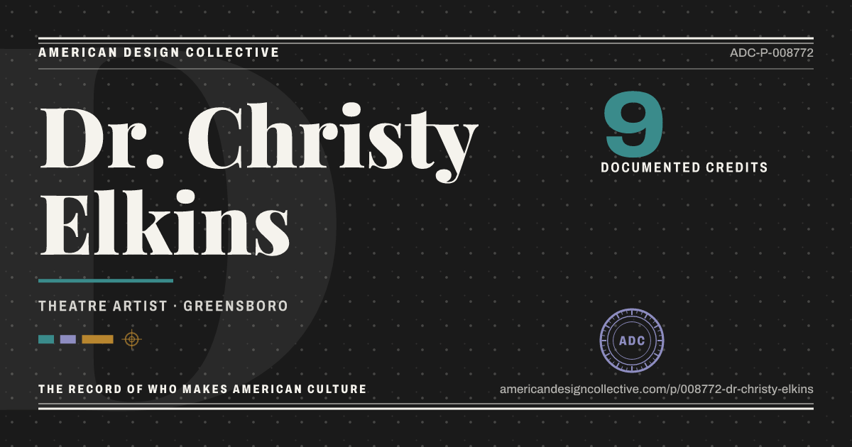 Registry card for Dr. Christy Elkins: the ADC seal, Dr. Christy Elkins, and how much is on record.