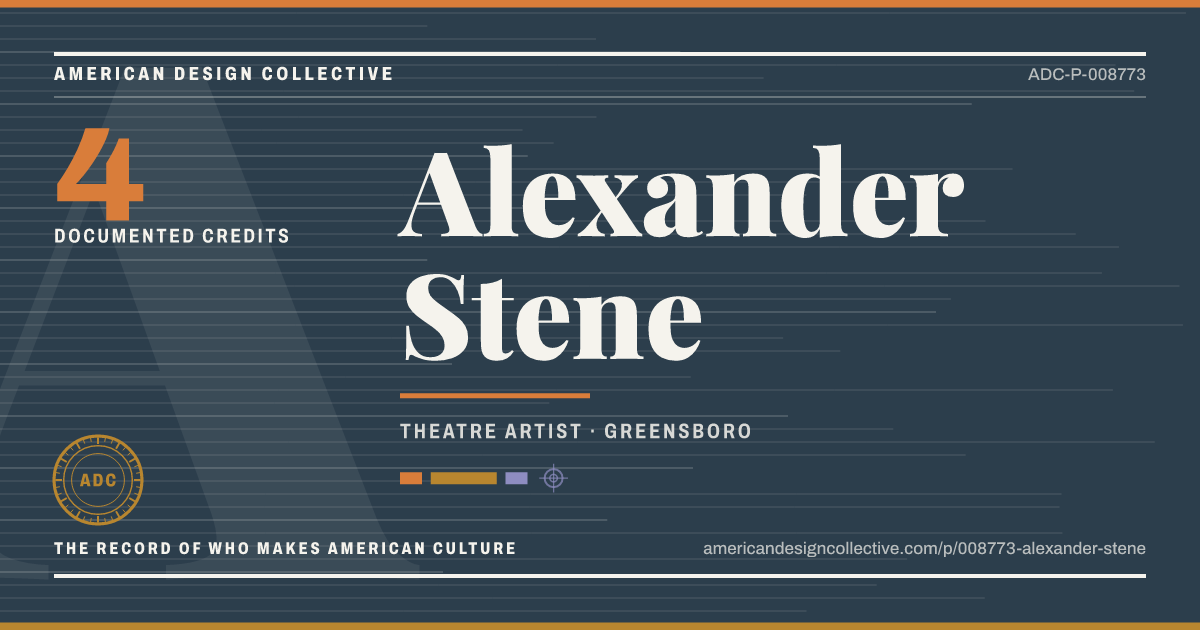 Registry card for Alexander Stene: the ADC seal, Alexander Stene, and how much is on record.