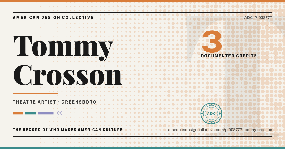 Registry card for Tommy Crosson: the ADC seal, Tommy Crosson, and how much is on record.