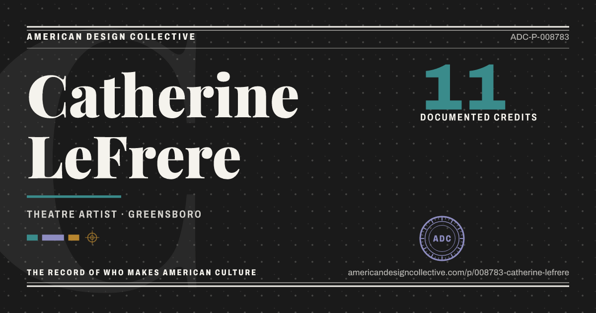 Registry card for Catherine LeFrere: the ADC seal, Catherine LeFrere, and how much is on record.