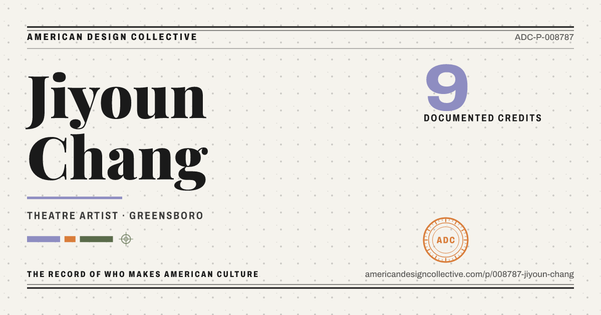 Registry card for Jiyoun Chang: the ADC seal, Jiyoun Chang, and how much is on record.