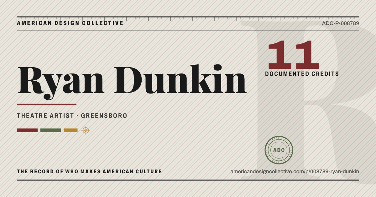 Registry card for Ryan Dunkin: the ADC seal, Ryan Dunkin, and how much is on record.