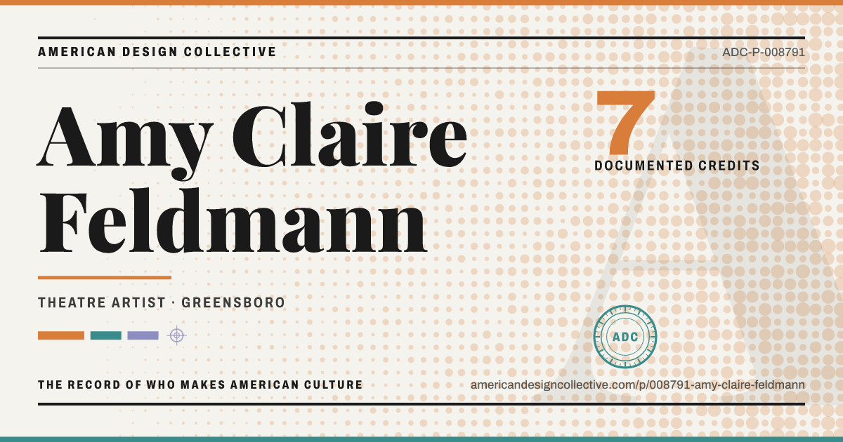 Registry card for Amy Claire Feldmann: the ADC seal, Amy Claire Feldmann, and how much is on record.