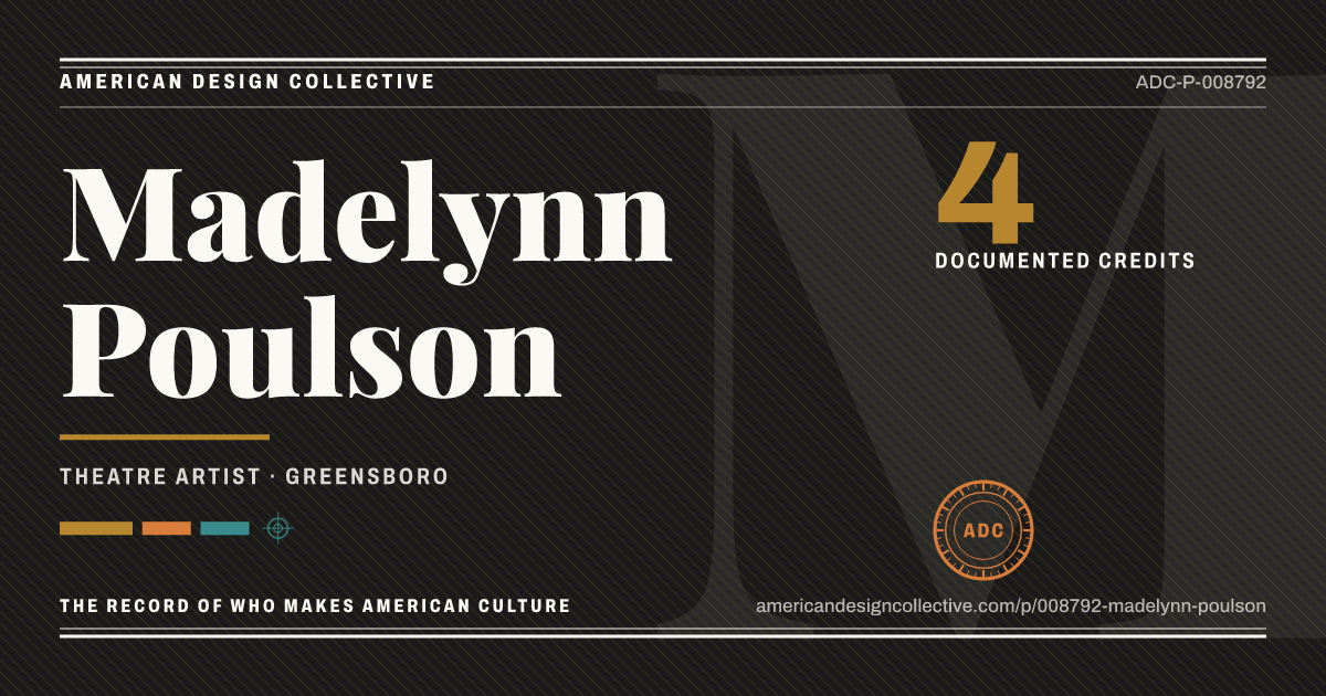 Registry card for Madelynn Poulson: the ADC seal, Madelynn Poulson, and how much is on record.
