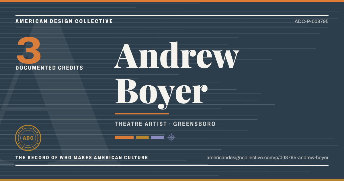 Registry card for Andrew Boyer: the ADC seal, Andrew Boyer, and how much is on record.
