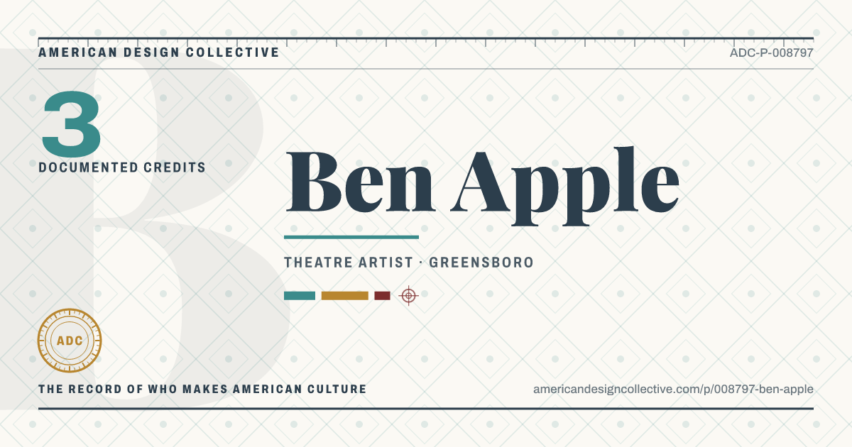 Registry card for Ben Apple: the ADC seal, Ben Apple, and how much is on record.