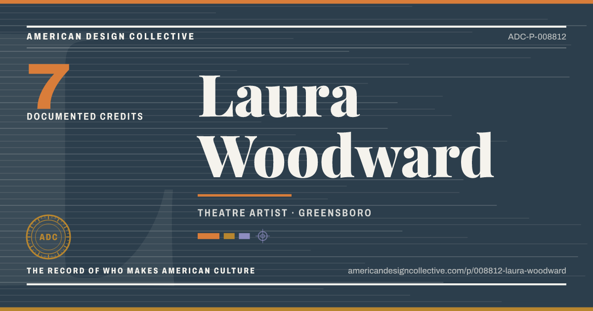 Registry card for Laura Woodward: the ADC seal, Laura Woodward, and how much is on record.