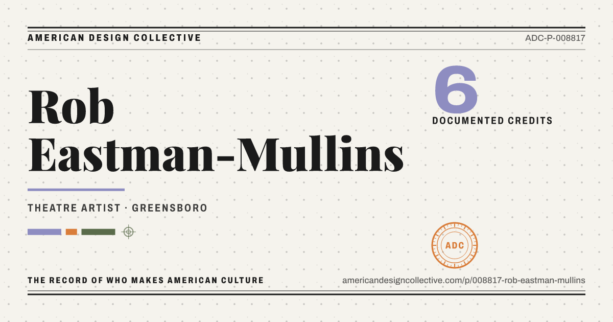 Registry card for Rob Eastman-Mullins: the ADC seal, Rob Eastman-Mullins, and how much is on record.