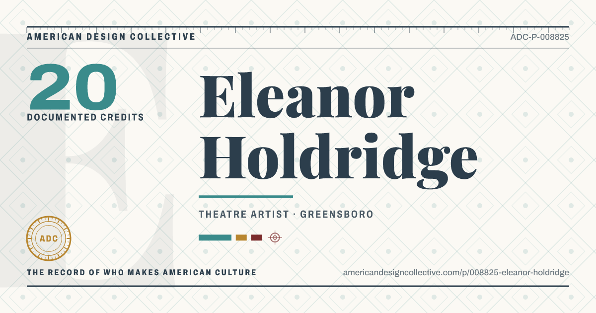 Registry card for Eleanor Holdridge: the ADC seal, Eleanor Holdridge, and how much is on record.