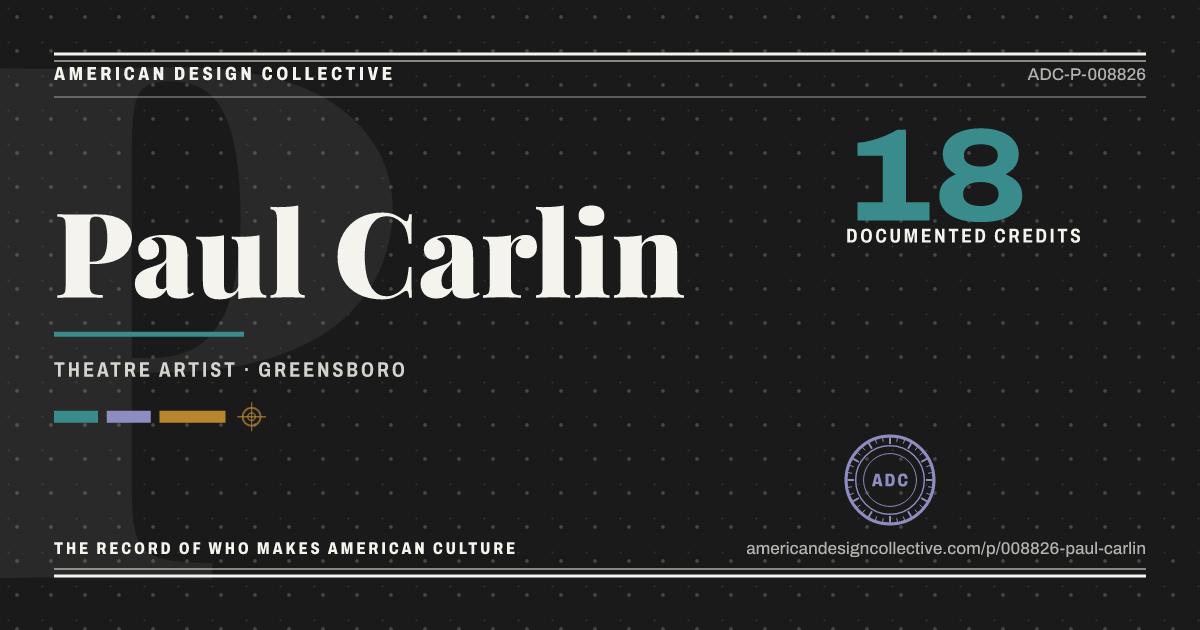 Registry card for Paul Carlin: the ADC seal, Paul Carlin, and how much is on record.