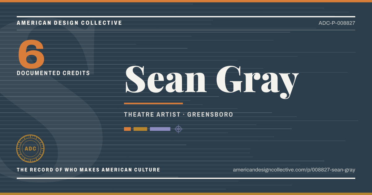 Registry card for Sean Gray: the ADC seal, Sean Gray, and how much is on record.