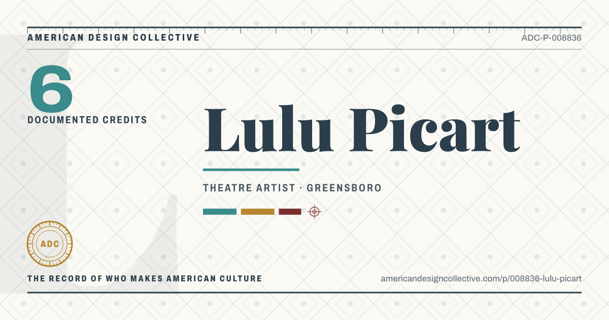 Registry card for Lulu Picart: the ADC seal, Lulu Picart, and how much is on record.