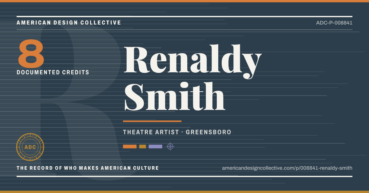 Registry card for Renaldy Smith: the ADC seal, Renaldy Smith, and how much is on record.
