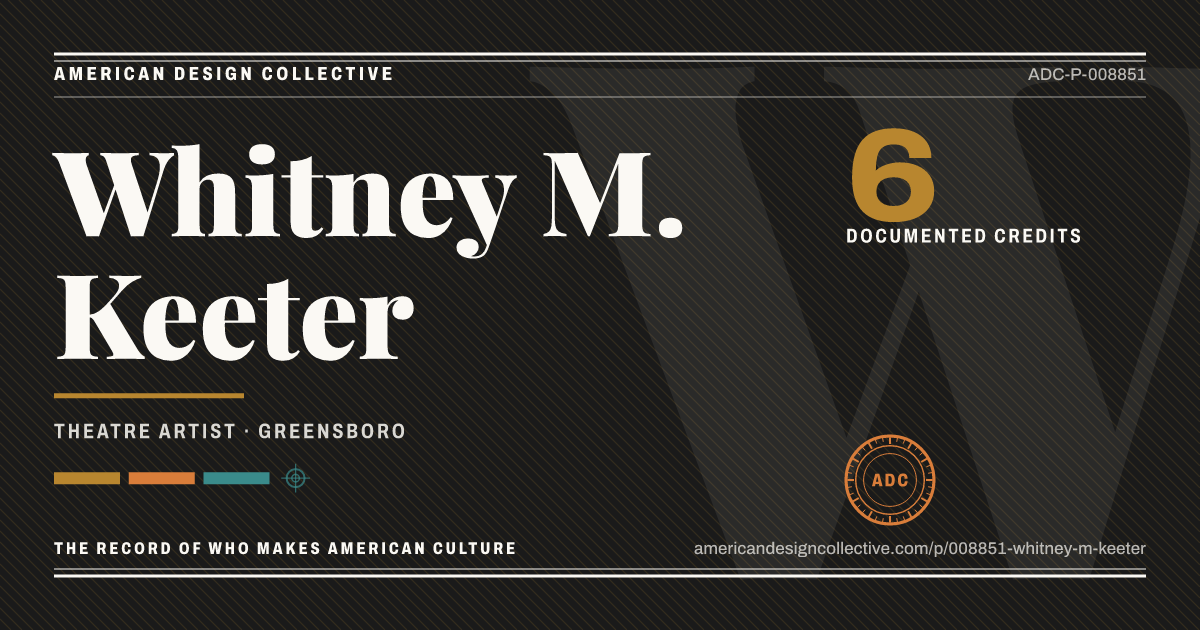 Registry card for Whitney M. Keeter: the ADC seal, Whitney M. Keeter, and how much is on record.