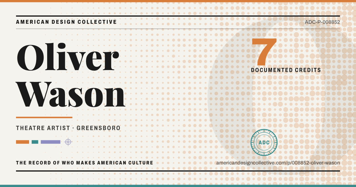 Registry card for Oliver Wason: the ADC seal, Oliver Wason, and how much is on record.