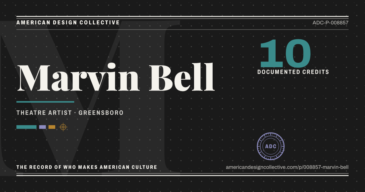 Registry card for Marvin Bell: the ADC seal, Marvin Bell, and how much is on record.