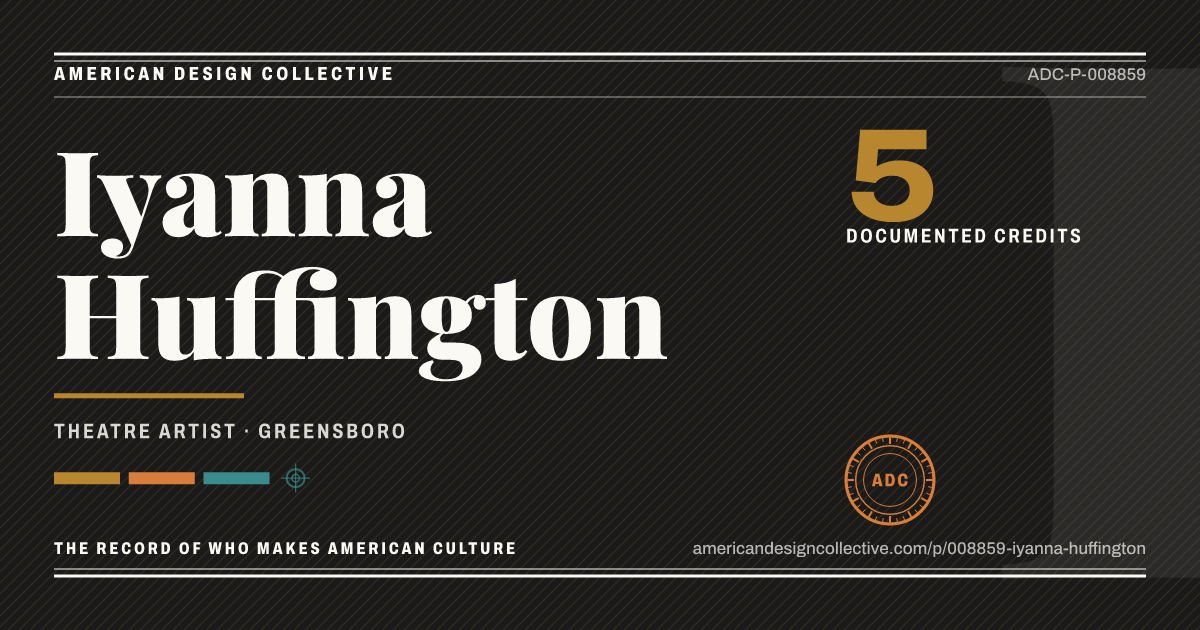 Registry card for Iyanna Huffington: the ADC seal, Iyanna Huffington, and how much is on record.