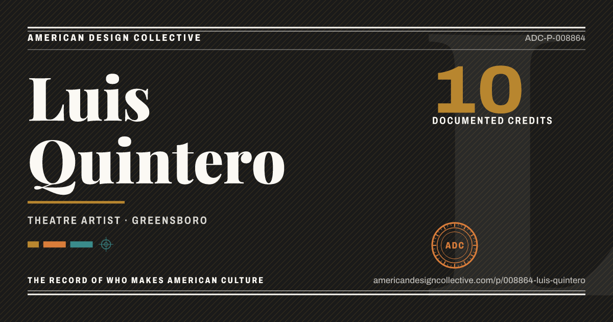 Registry card for Luis Quintero: the ADC seal, Luis Quintero, and how much is on record.