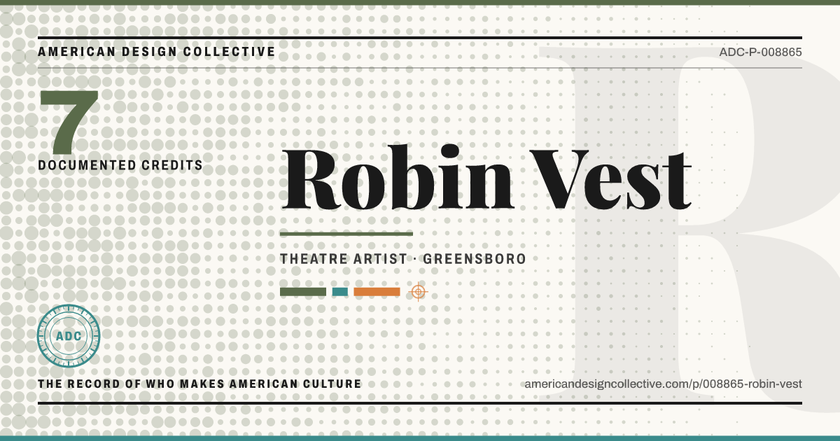 Registry card for Robin Vest: the ADC seal, Robin Vest, and how much is on record.