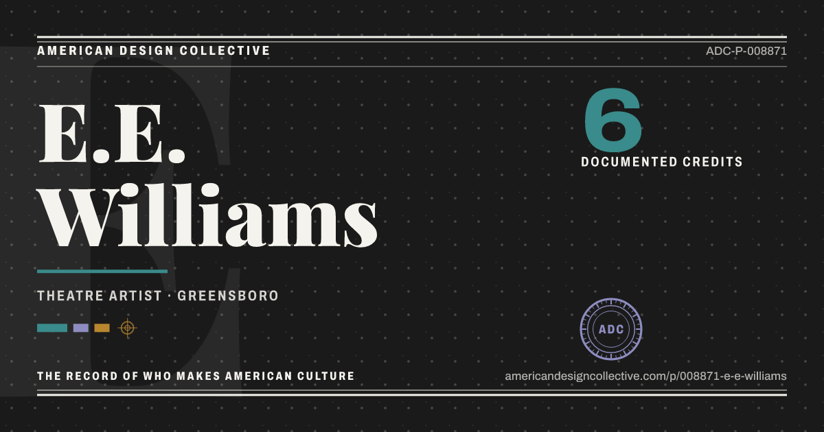 Registry card for E.E. Williams: the ADC seal, E.E. Williams, and how much is on record.