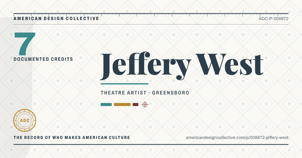Registry card for Jeffery West: the ADC seal, Jeffery West, and how much is on record.