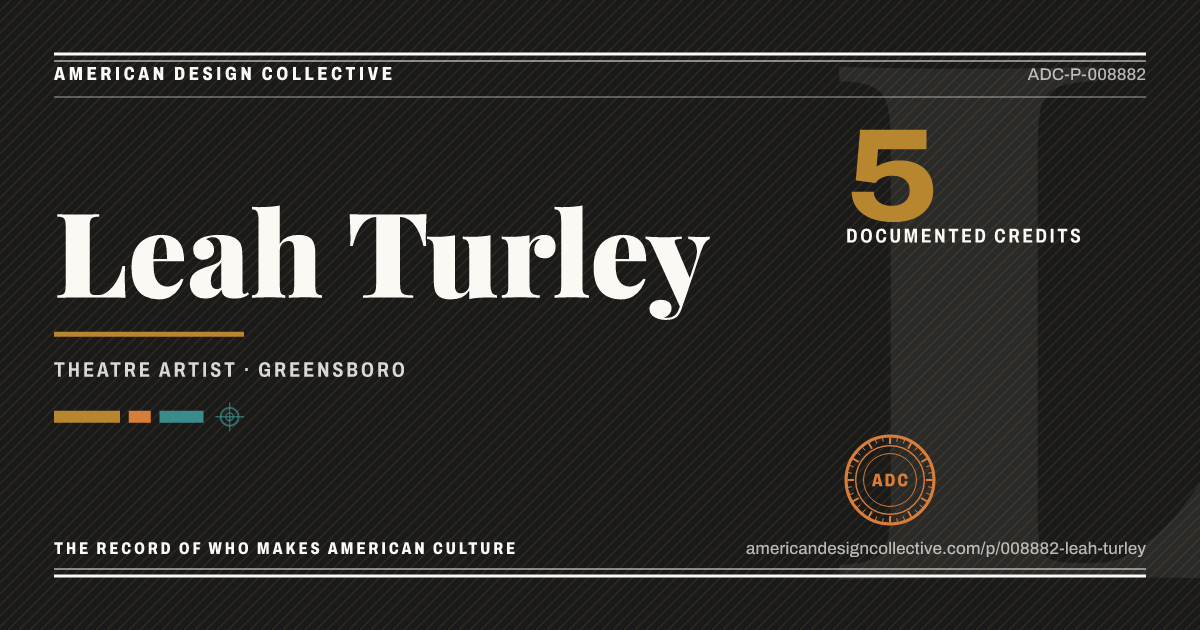Registry card for Leah Turley: the ADC seal, Leah Turley, and how much is on record.