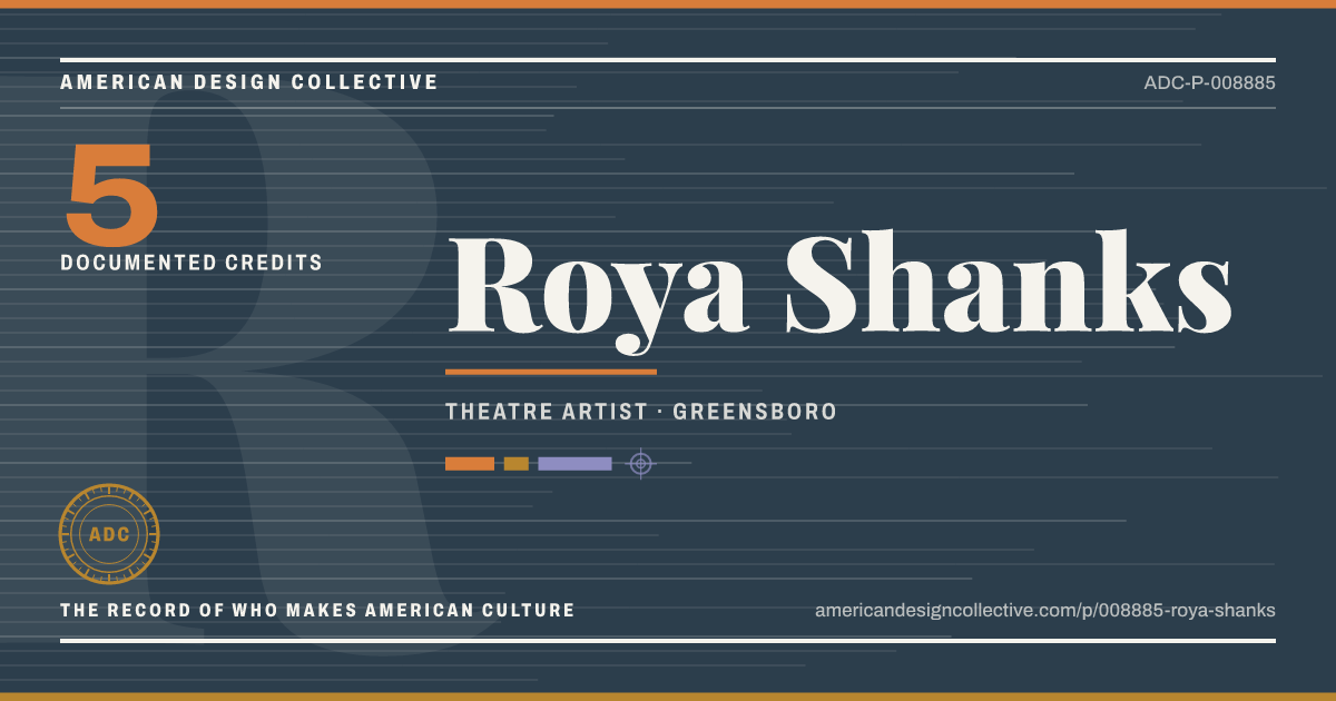 Registry card for Roya Shanks: the ADC seal, Roya Shanks, and how much is on record.