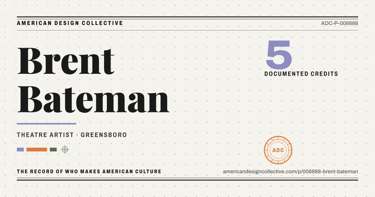 Registry card for Brent Bateman: the ADC seal, Brent Bateman, and how much is on record.