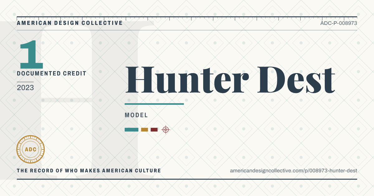 Registry card for Hunter Dest: the ADC seal, Hunter Dest, and how much is on record.