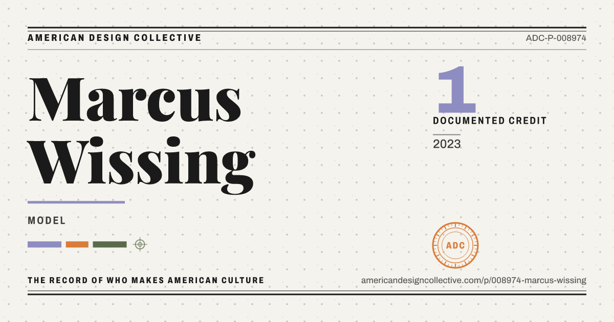Registry card for Marcus Wissing: the ADC seal, Marcus Wissing, and how much is on record.
