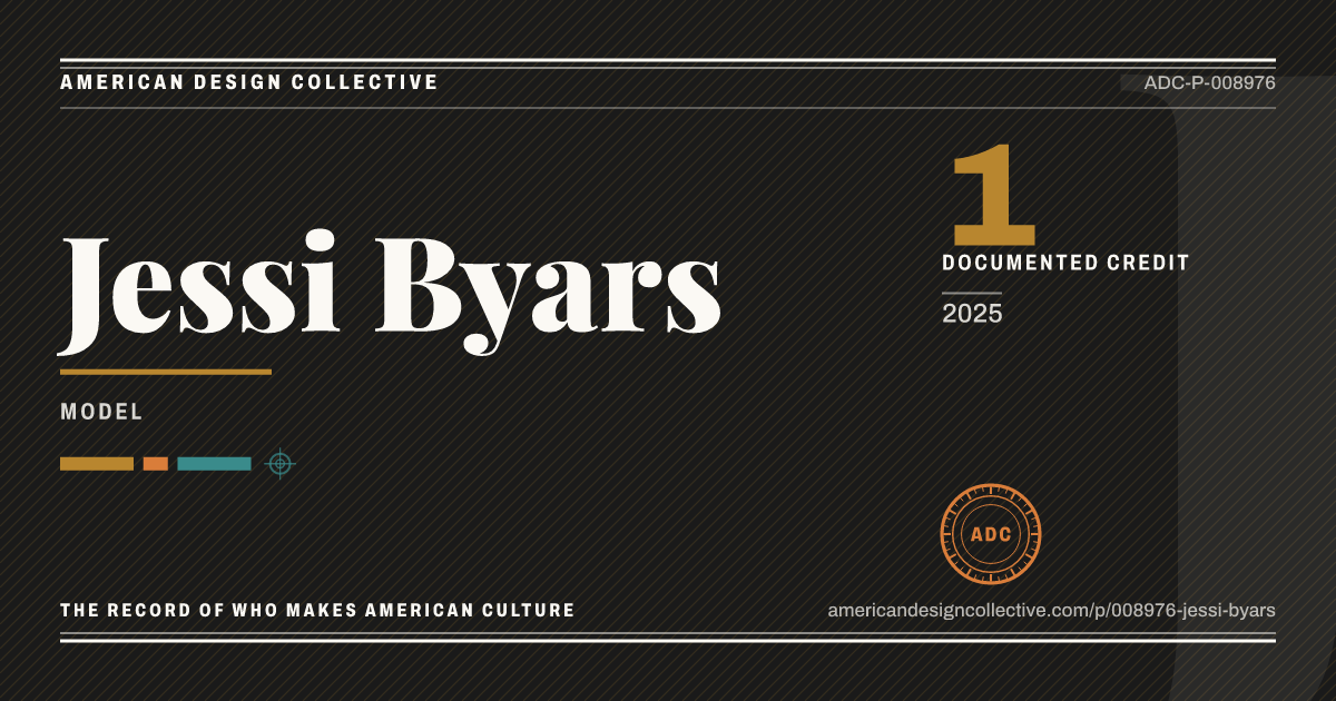Registry card for Jessi Byars: the ADC seal, Jessi Byars, and how much is on record.
