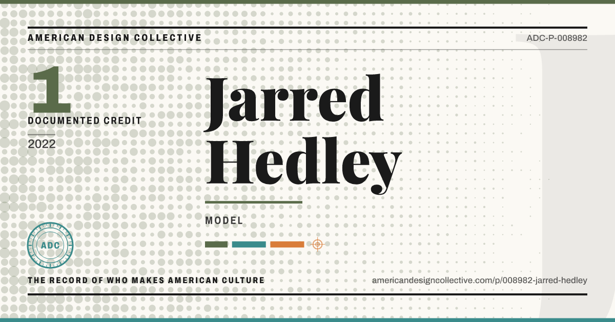 Registry card for Jarred Hedley: the ADC seal, Jarred Hedley, and how much is on record.