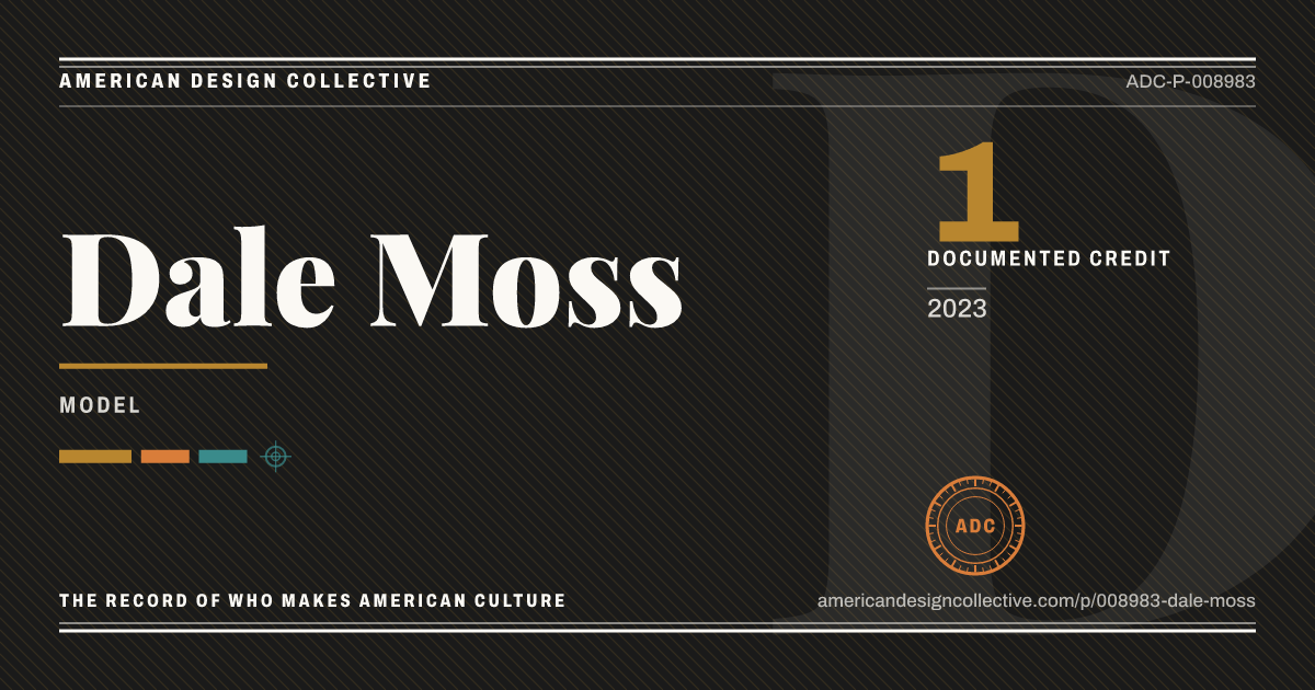 Registry card for Dale Moss: the ADC seal, Dale Moss, and how much is on record.