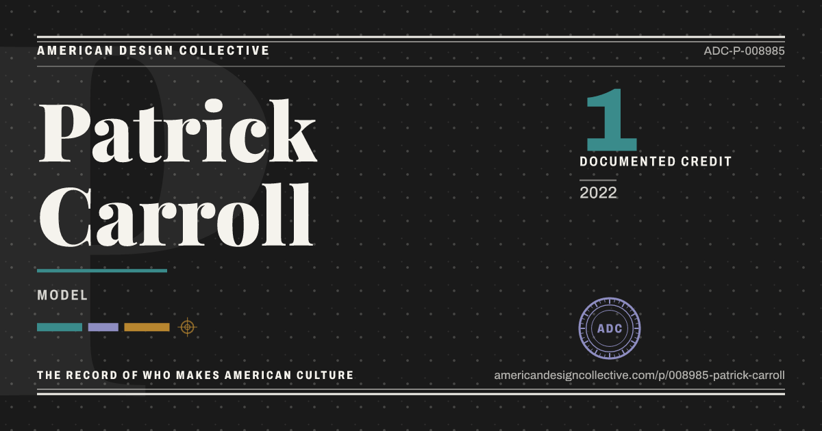 Registry card for Patrick Carroll: the ADC seal, Patrick Carroll, and how much is on record.