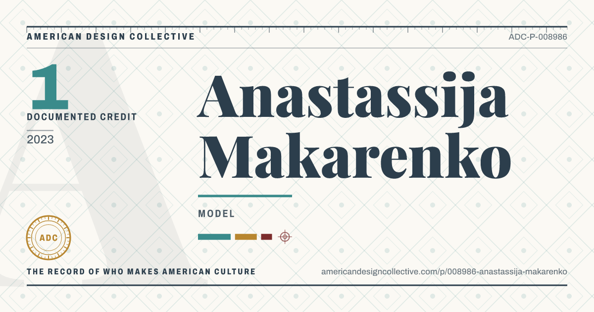 Registry card for Anastassija Makarenko: the ADC seal, Anastassija Makarenko, and how much is on record.