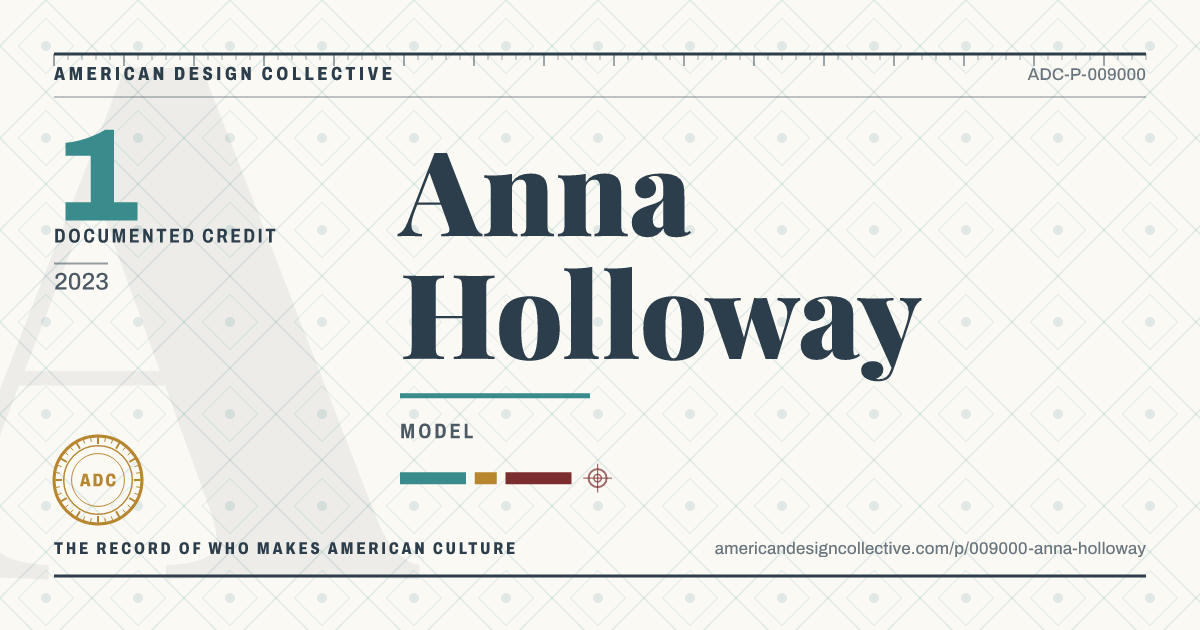 Registry card for Anna Holloway: the ADC seal, Anna Holloway, and how much is on record.