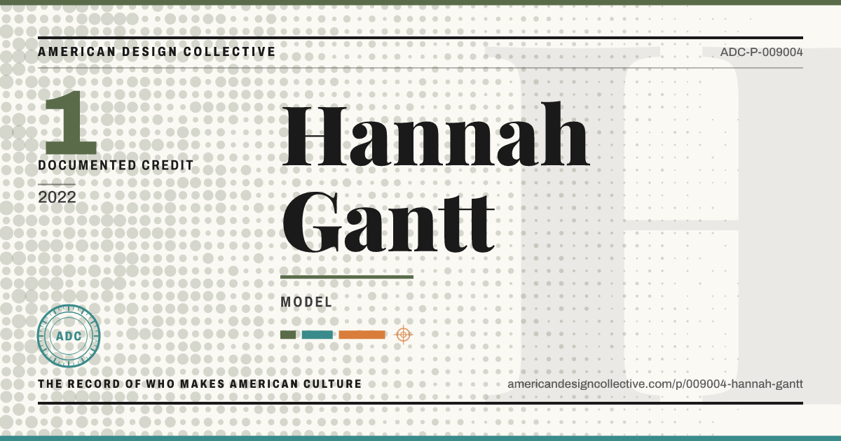 Registry card for Hannah Gantt: the ADC seal, Hannah Gantt, and how much is on record.