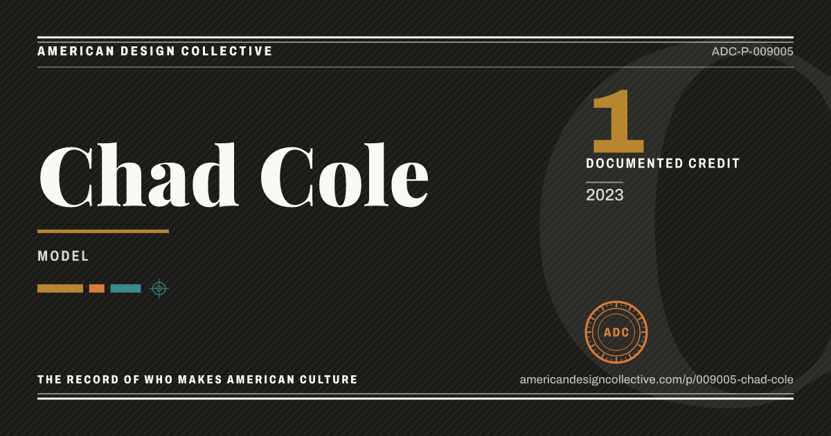 Registry card for Chad Cole: the ADC seal, Chad Cole, and how much is on record.