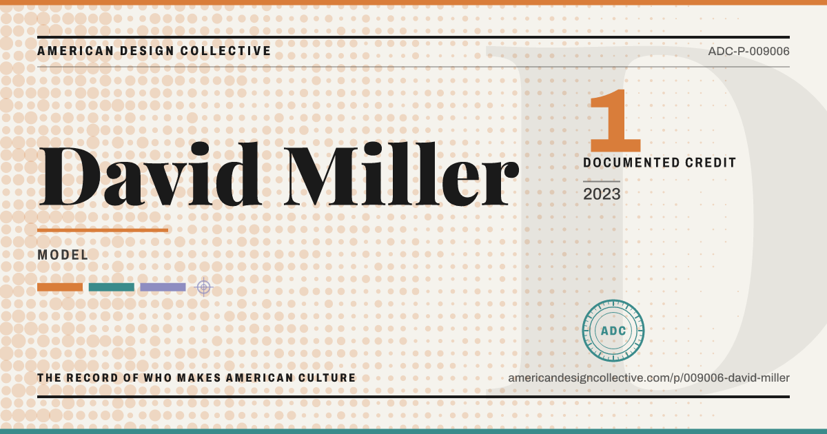 Registry card for David Miller: the ADC seal, David Miller, and how much is on record.