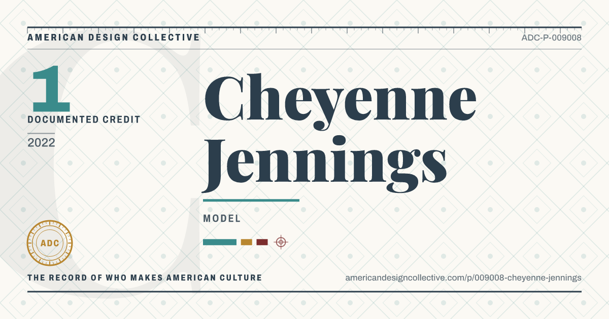 Registry card for Cheyenne Jennings: the ADC seal, Cheyenne Jennings, and how much is on record.