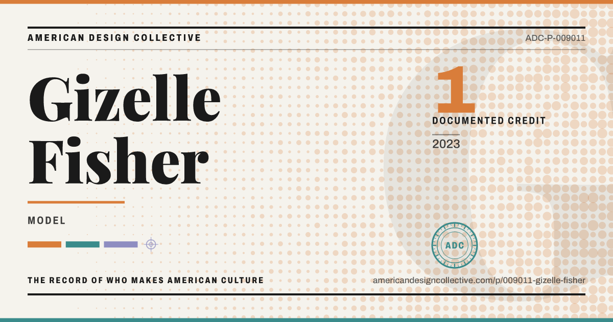 Registry card for Gizelle Fisher: the ADC seal, Gizelle Fisher, and how much is on record.