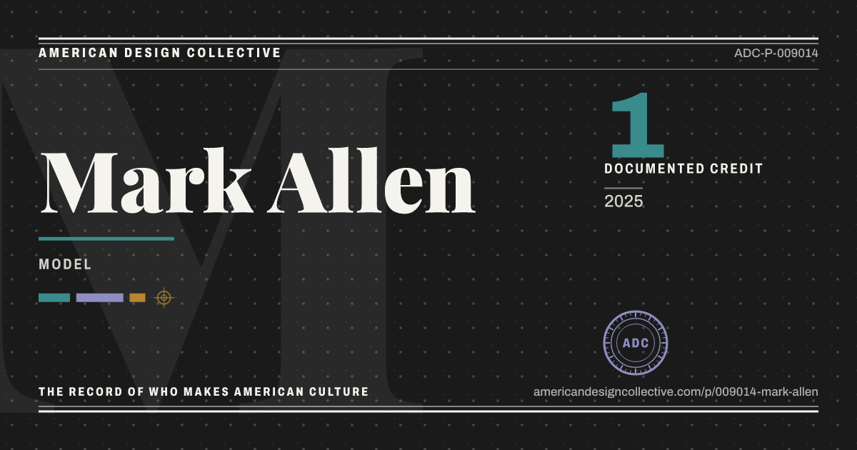 Registry card for Mark Allen: the ADC seal, Mark Allen, and how much is on record.