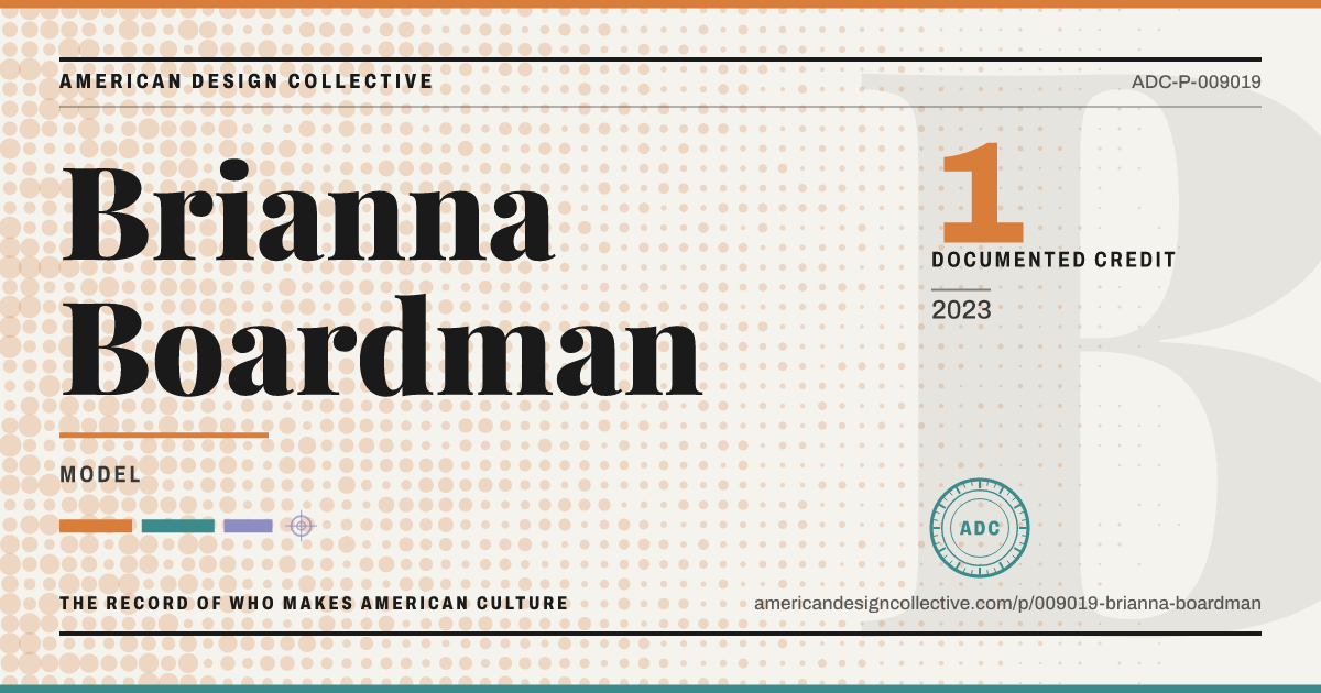 Registry card for Brianna Boardman: the ADC seal, Brianna Boardman, and how much is on record.