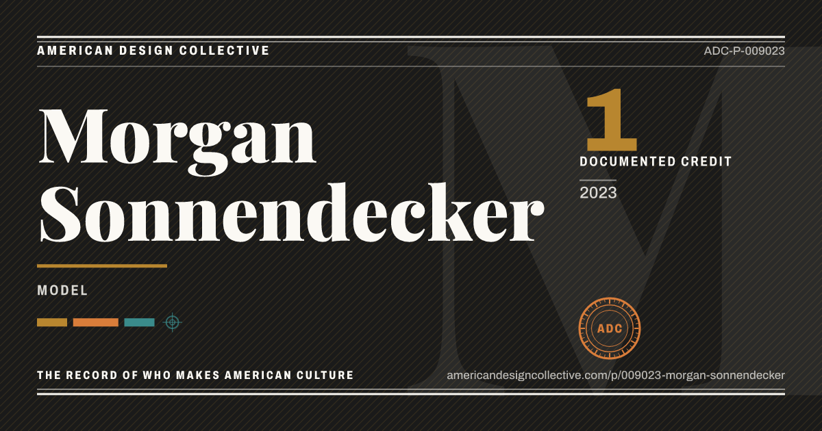 Registry card for Morgan Sonnendecker: the ADC seal, Morgan Sonnendecker, and how much is on record.