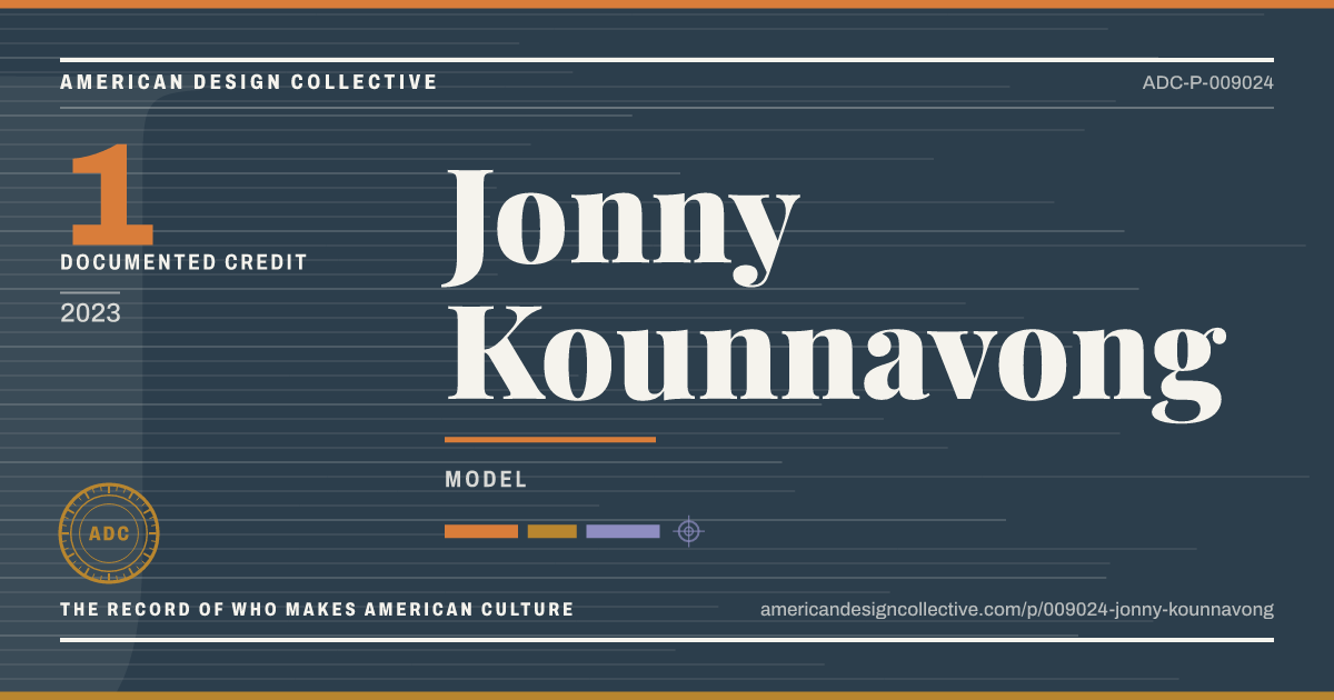 Registry card for Jonny Kounnavong: the ADC seal, Jonny Kounnavong, and how much is on record.