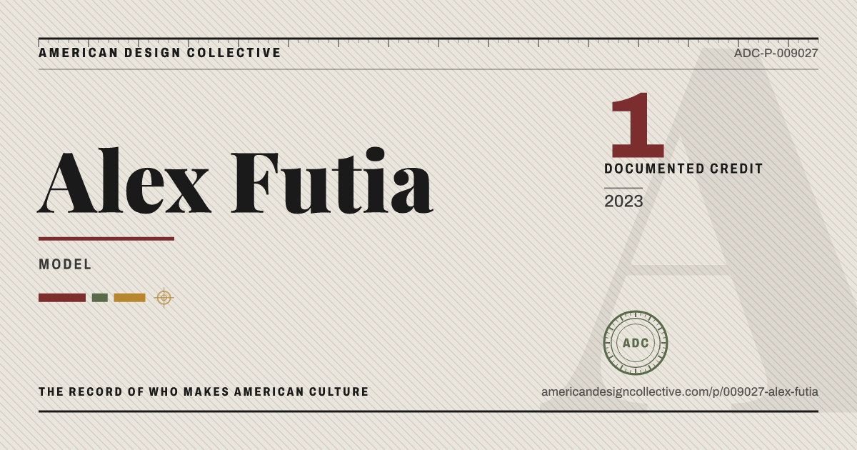 Registry card for Alex Futia: the ADC seal, Alex Futia, and how much is on record.